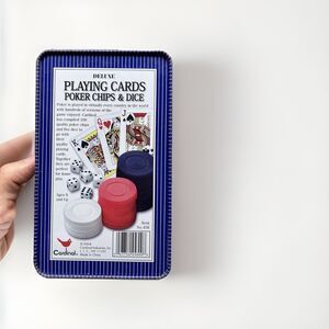 Playing Cards Poker Chips & Dice Set. Texas Hold’Em 2004 Cardinal Deluxe #458